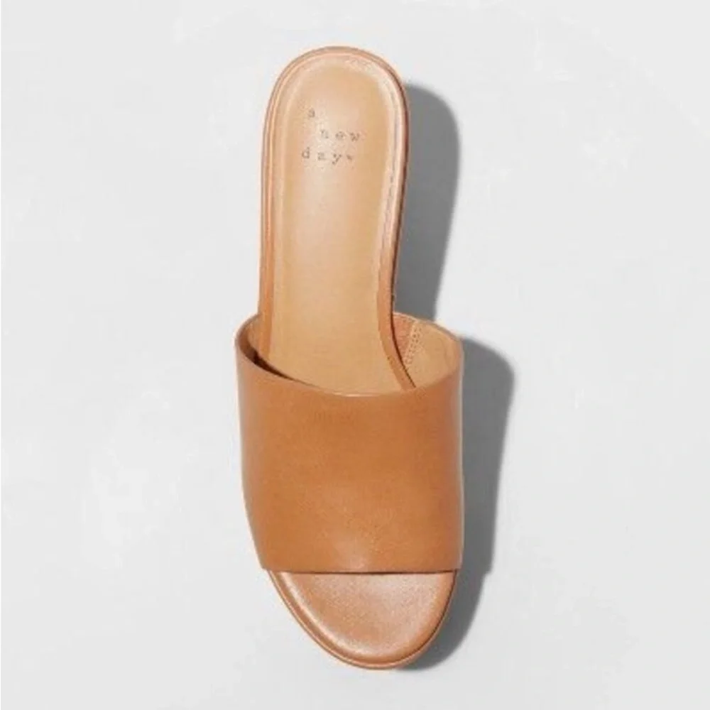 a new day Tan Platform Slide Sandals